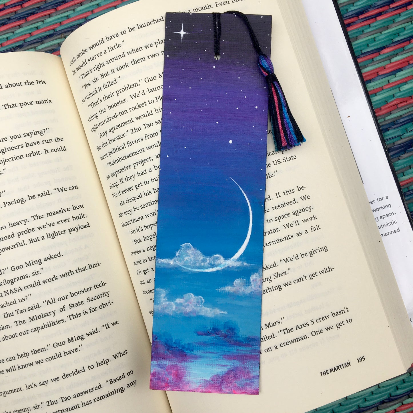 Crescent Moon & Clouds Bookmark