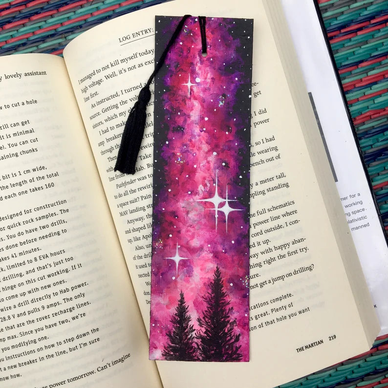 Pink & Purple Night Sky w/ Pines