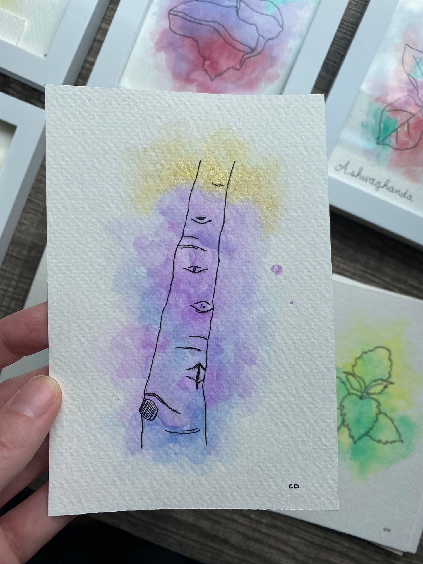 Plant Aura Watercolor Painting