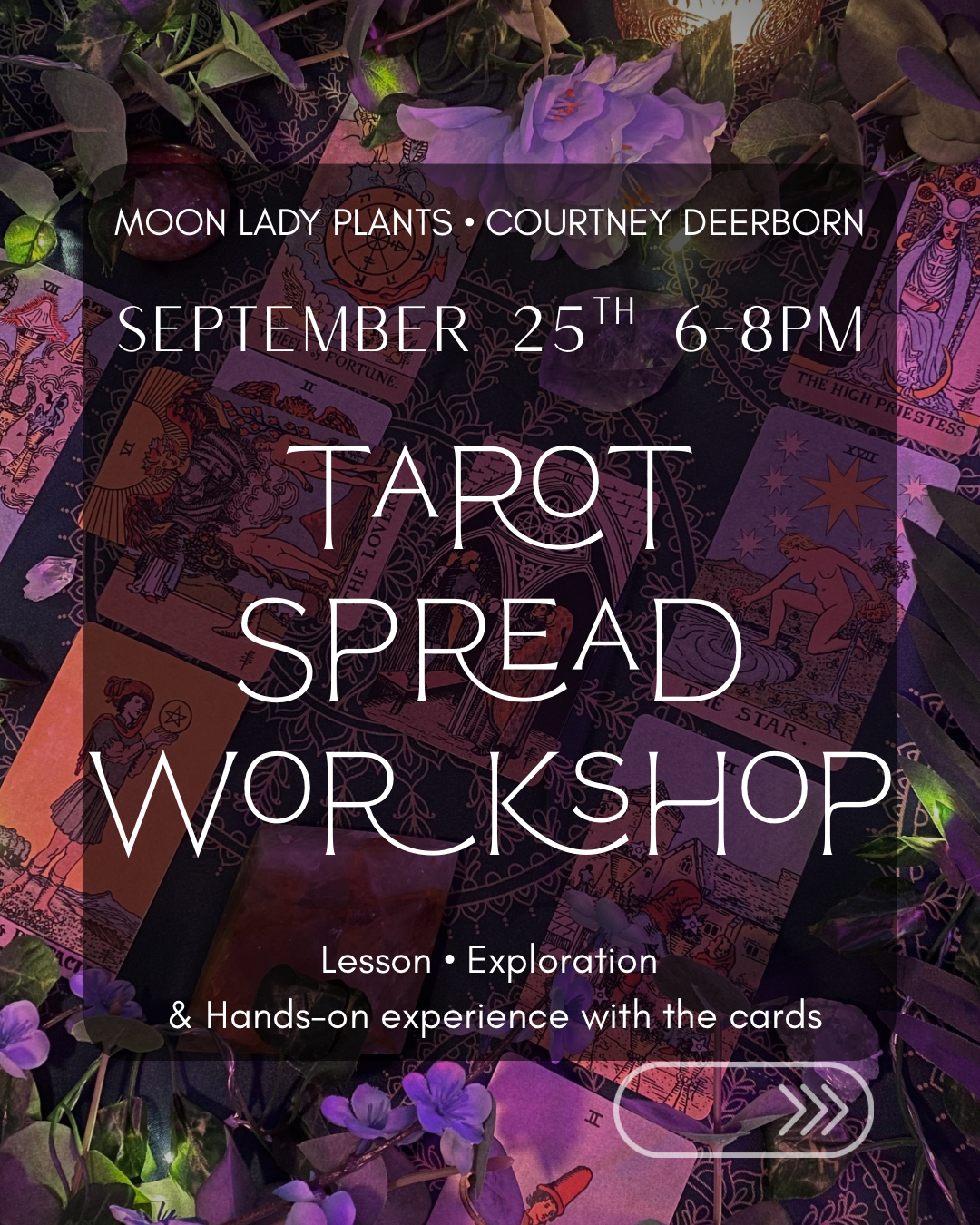 Tarot Spread Workshop at Moon Lady Plants