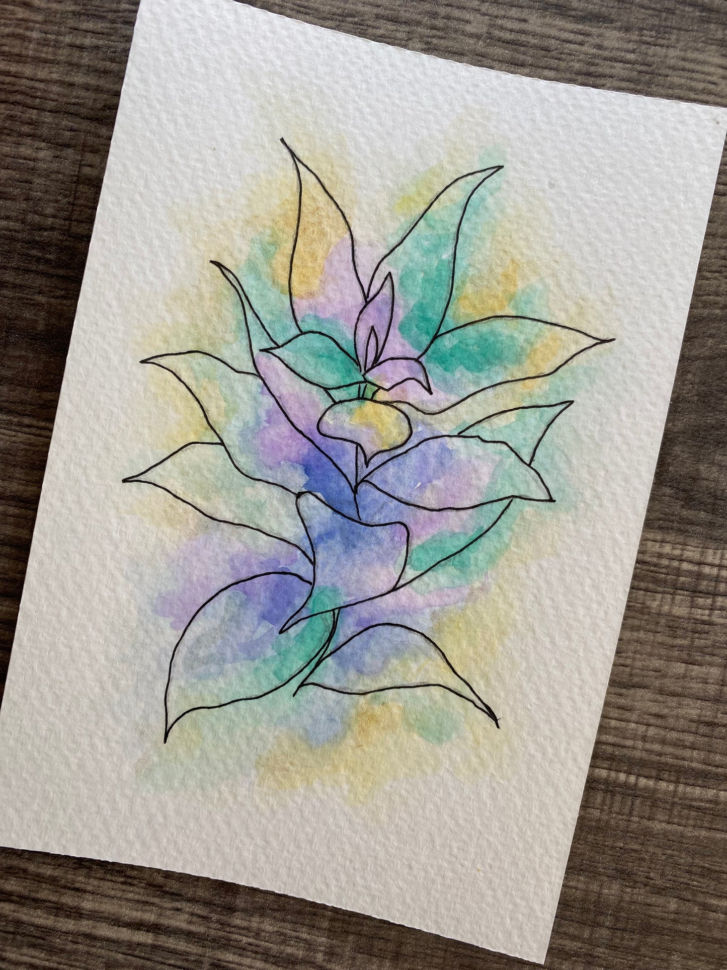 Plant Aura Watercolor Painting