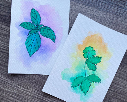 Plant Aura Watercolor Painting