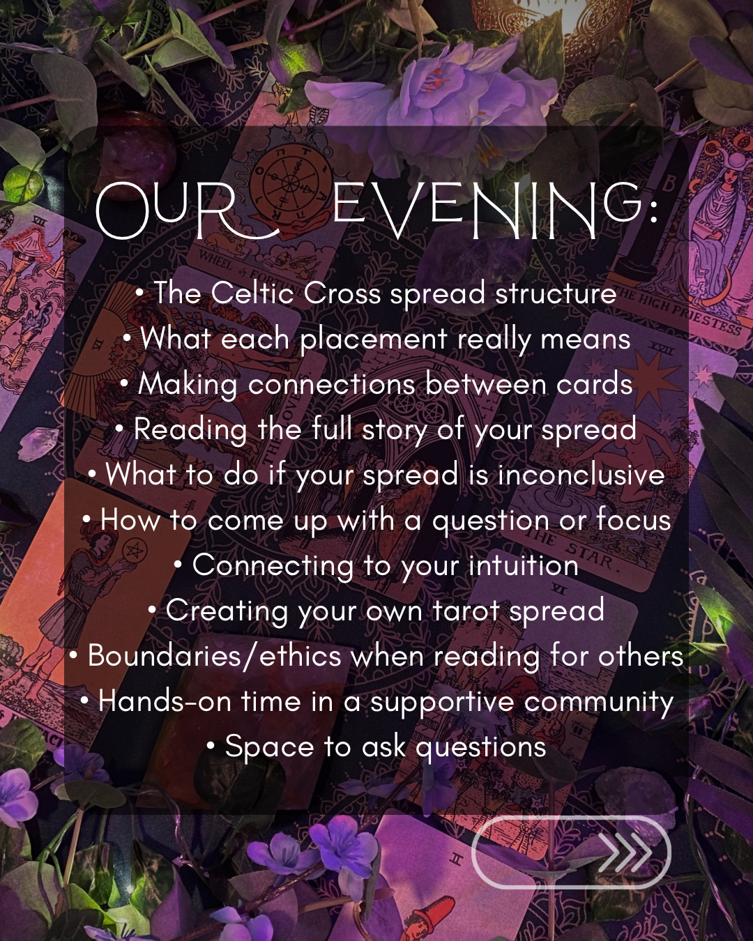 Tarot Spread Workshop at Moon Lady Plants